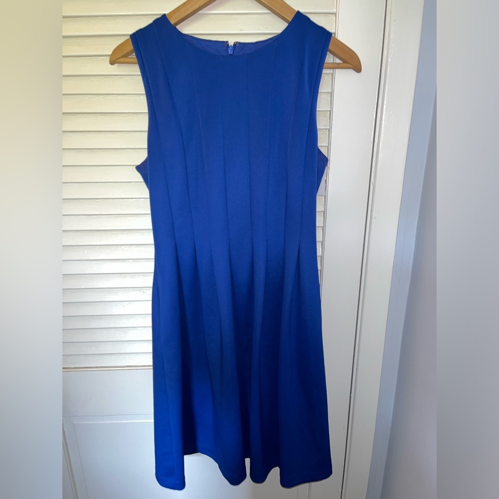 Calvin Klein Dress Blue Fit Flare Sleeveless A Line